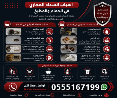 اسباب انسداد المجاري في الحمام والمطبخ